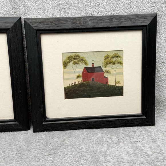 Warren Kimble Folk Art Red Barn American Print Framed Glass Country Decor Lot - Picture 3 of 7